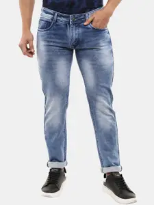 V-Mart Men Blue Classic Slim Fit Slash Knee Heavy Fade Jeans