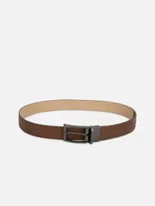 Louis Philippe Men Brown Textured Leather Formal Belt