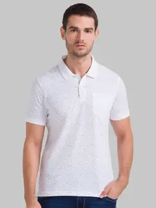 Parx Men White Polo Collar T-shirt