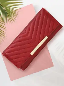 Apsis Women Red & Gold-Toned Two Fold Wallet