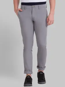 Parx Men Grey Tapered Fit Trousers