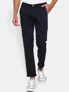 V-Mart Men Navy Blue Classic Slim Fit Chinos Trousers