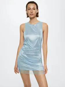 MANGO Embellished Sheath Mini Dress
