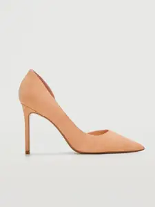 MANGO Solid Pink Solid Stiletto Pumps
