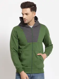 Kalt Men Green Colourblocked Sweatshirt