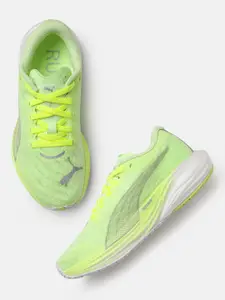 Puma Women Lime Green Textured Deviate Nitro 2 Regular Running Shoes