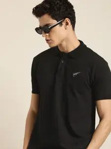 DILLINGER Men Black Polo Collar Cotton T-shirt