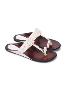 Picktoes Women White One Toe Flats