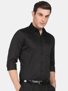 Arrow Men Black Slim Fit Solid Formal Shirt