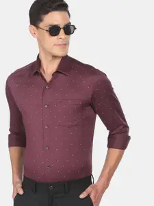 Arrow New York Men Purple Slim Fit Printed Casual Shirt