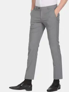 Arrow Men Grey Solid Tailored Trouser