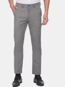 Arrow New York Men Grey Slim Fit Trousers