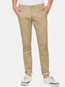 Arrow Sport Men Khaki Solid Mid Rise Casual Trousers
