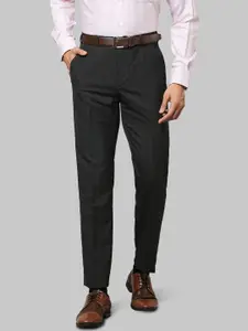 Raymond Men Green Checked Formal Trousers