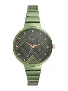 FLUID Women Green Printed Dial & Green Bracelet Style Straps Analogue Watch-FL-015-GR01