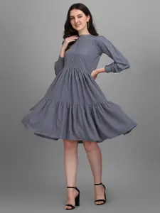 Kinjo Grey Crepe Formal Dress