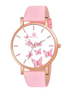 Septem Women Pink Printed Dial & Pink Leather Straps Analogue Watch-SP-120.Pink