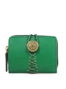 Hidesign Women Green Leather Zip Around Wallet