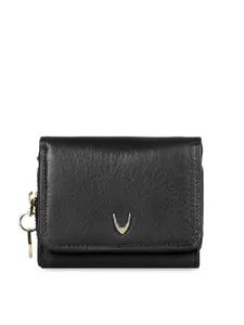 Hidesign Women Black Leather Three Fold Wallet