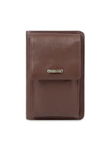 Hidesign Women Brown Textured Leather Two Fold Wallet