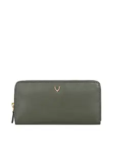 Hidesign Women Olive Green Leather Zip Around Wallet