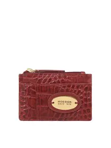 Hidesign Women Red Animal Textured Leather Money Clip