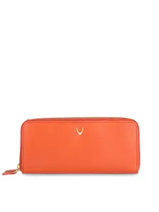 Hidesign Women Orange Leather Zip Around Wallet