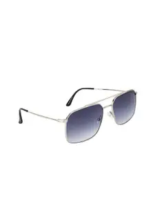 OPIUM Men Grey Lens & Silver-Toned Square Sunglasses with UV Protected Lens