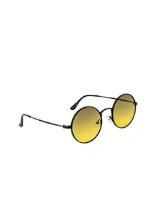 OPIUM Women Yellow Lens & Black Round Sunglasses with UV Protected Lens