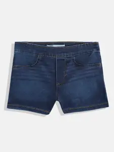 Levis Girls Navy Blue Solid Denim Shorts