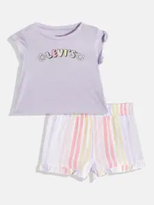 Levis Girls Lavender T-shirt with Shorts
