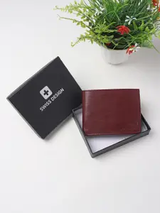 Swiss Design Men Brown Two Fold Wallet