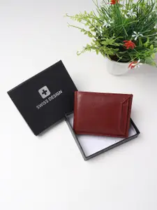 Swiss Design Men Brown Two Fold Wallet