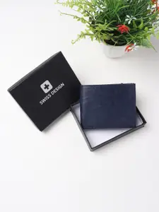 Swiss Design Men Blue & Grey Two Fold Wallet