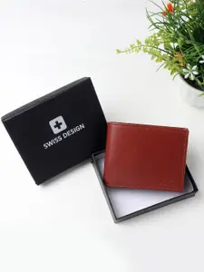 Swiss Design Men Tan Two Fold Wallet