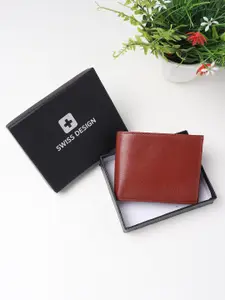 Swiss Design Men Tan Two Fold Wallet