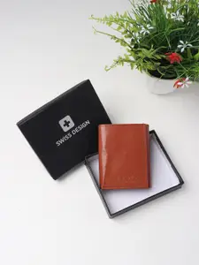 Swiss Design Men Tan Three Fold Wallet