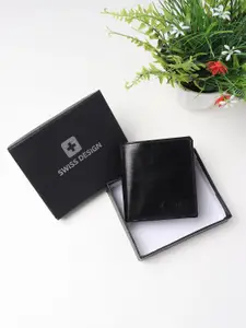 Swiss Design Men Black Two Fold Wallet
