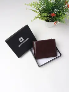 Swiss Design Men Brown & Grey Two Fold Wallet