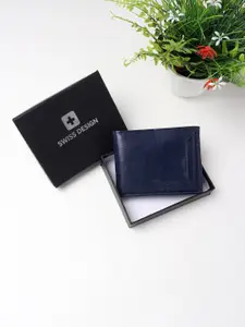 Swiss Design Men Blue Two Fold Wallet