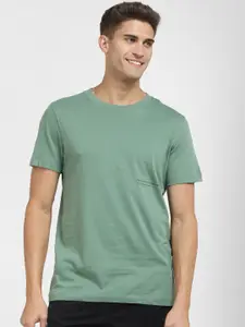 SELECTED Men Green Printed T-shirt