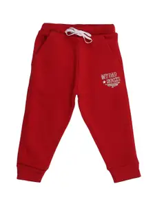 Bodycare Kids Bodycare Boys Red  Solid Pure Cotton Joggers Track Pant