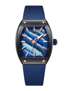 Alexandre Christie Women Multicoloured Patterned Dial & Blue Straps Analogue Watch