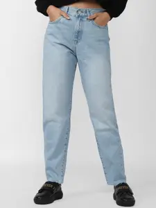 FOREVER 21 Women Blue Heavy Fade Jeans