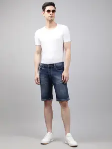 LINDBERGH Men Blue Washed High-Rise Denim Shorts