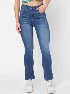 Pepe Jeans Women Blue Flared High-Rise Light Fade Jeans