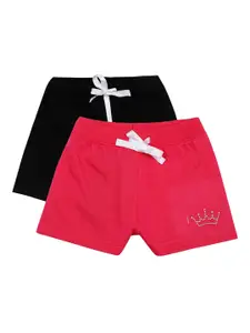 Bodycare Kids Girls Antiviral & Antibacterial Set Of 2 Pink & Black Sold Shorts