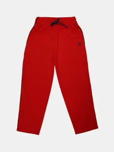 V-Mart Boys Red Solid Pyjamas