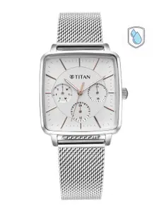 Titan Women Silver-Toned Dial & Steel Toned Stainless Straps Analogue Watch