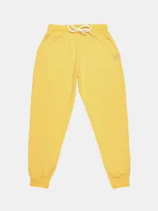 V-Mart Girls Yellow Solid Lounge Joggers